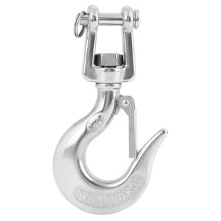 Safety Hook, 304 Stainless Steel Swivel Lifting Hook Steel Eye Hook with Rigging Accessory (1000kg)