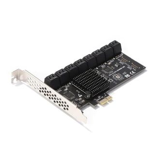 SaiDian 1Pcs PCIE to SATA 3 Expansion Card Pcie Sata Card 16 Port PCIEX1 Sata 3.0 6Gbps Converter for PC