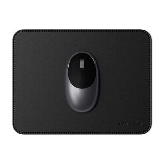 Satechi Eco-Leather Mouse Pad, 9.8" x 7.5" Ergonomic Mousepad, Waterproof Desk Mat for Computers, Laptops, Wrist Support Desk Accessories for Office and Home, Workspace, Gaming - Black