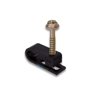 100 Pcs SatelliteSale Dual Siamese Screw Black Clips for Cable Management - Ethernet, Internet, Telephone, TV Wires