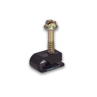 100 Pcs SatelliteSale Black Screw Clips for Ethernet, Telephone & Cable TV Wire Management