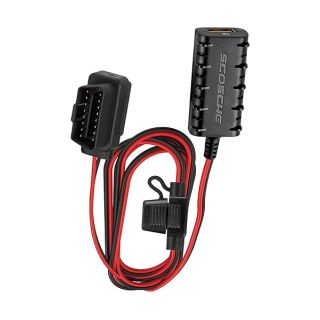 Scosche OBD2QC3 Dash Cam Hard Wire Kit: Quick Charge 3.0, 5FT Stealth Installation & Voltage Protection for Car Cameras