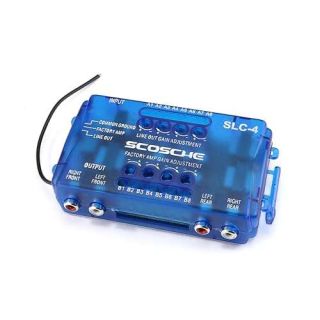 Scosche SLC4 Line Output Converter/OEM Premium Amplifier Adapter - 4CH LOC High/Low RCA Converter Car Audio - Add New Amp or Retain Factory Amp - Line Level Converter for Car Stereo - Quality Sound