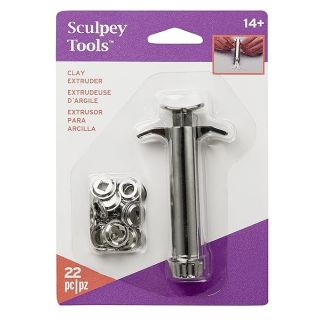 Sculpey Tools Clay Extruder 20 piece set, die cast steel construction, Great for DIY projects using polymer oven-bake clay, great for all skill levels