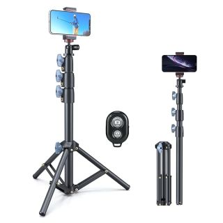 Selfie Stick & Tripod LINCO, Integrated, Heavy Duty, Lightweight, Bluetooth Remote for Apple & Android Devices, Separable Tripod Feet, Extends to 52", Black