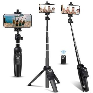 bluehorn Extendable 62 inches Aluminum Alloy Selfie Stick Phone Tripod Stand New Model with Wireless Remote Shutter Compatible with All Cell Phones/Live Stream/Vlog/iPhone 16/15/14/13/Android