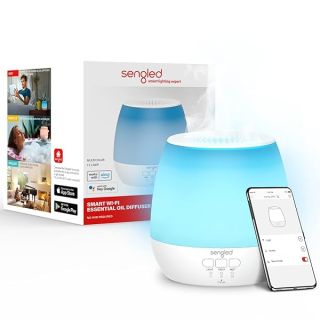 Sengled Smart WiFi Essential Oil Diffuser, 150ml Ultrasonic Aromatherapy Diffuser with Alexa & Google Home App & Voice Control, Night Lights Auto Off & Timer Function, LED Colors Humidifier for Home