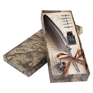 Serounder Quill Pen Set: English Calligraphy Dip Pen with 5 Nibs & Ink - Perfect Gift for Friends & Teachers