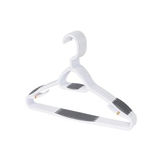 Set of 5 Deluxe Non Slip Hangers by Neatfreak! - Space Saving Hangers for Clothes, Pants, Jackets and Shirt 5 Pack,White/Grey