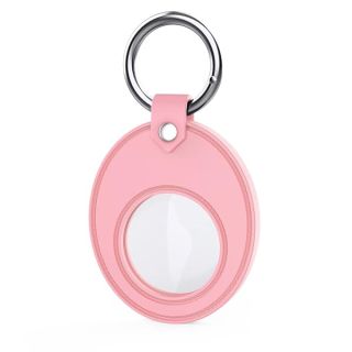 Pink Silicone Holder for AA Medallion & AirTag Case - Waterproof Keychain for Sober Gifts & Recovery Chips
