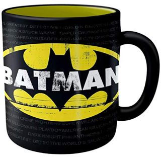 Silver Buffalo DC Comics Batman Grimey Logo Jumbo Ceramic Mug, 20 Ounces, 20oz Batman Grimey Logo, 1 Count (Pack of 1)