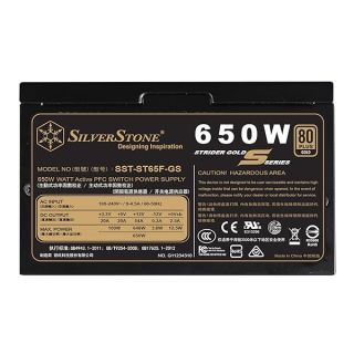 SilverStone Technology 650W Computer Power Supply PSU Fully Modular with 80 Plus Gold & 140mm Design Power Supply (SST-ST65F-GS)