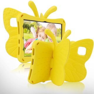 Simicoo Tab A8 10.5 X200 Kids Case (Yellow) - Butterfly Design, Heavy Duty EVA Rugged Shockproof Full Cover with Stand for Samsung Galaxy Tab A8