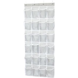 Simple Houseware 24 Pockets Large Clear Pockets Over The Door Hanging Shoe Organizer, Gray (56" x 22.5")