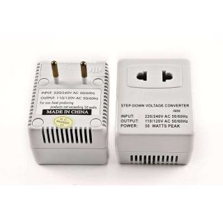 Simran SM-250R Step Down Voltage Converter 50W for 220V Travel - Fuse Protection & Compact Design