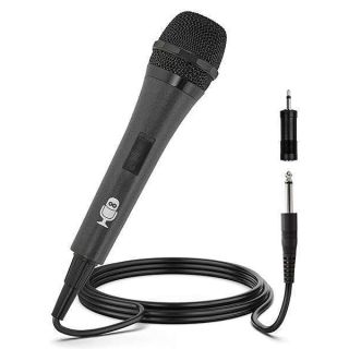 Singing Machine Wired Microphone for Karaoke, (Black) - Unidirectional Dynamic Vocal Microphone - Plug-in Microphone for Karaoke Machine, AMP, & Speaker - Mic for Singing, Public Speaking, & Parties