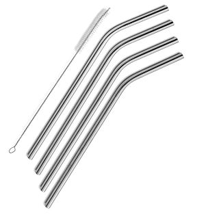 SipWell Extra Long Stainless Steel Drinking Straws Set of 4, metal Straws reusable for 30 oz Tumbler and 20 0z Tumbler, | Fits all Yeti SIC Simple Modern Tumblers, Cleaning Brush Included.