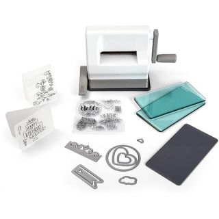 Sizzix Sidekick Starter Kit 661770 Portable Manual Die Cutting & Embossing Machine for Arts & Crafts, Scrapbooking & Cardmaking, 6.35 cm Opening, 2.5" Opening, White