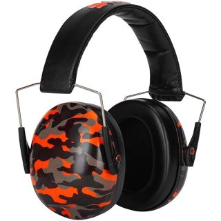 Snug Kids Ear Protection - Noise Cancelling Sound Proof Earmuffs/Headphones for Toddlers, Children & Adults (Orange Camo)