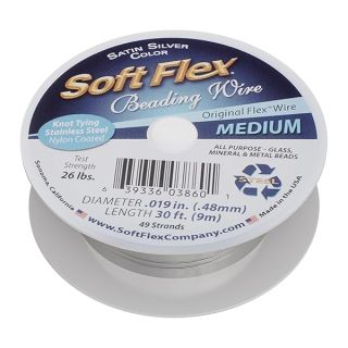 Soft Flex 49 Strand Beading Wire - Medium 0.19 Diameter - 30 Feet Nylon Design Wire