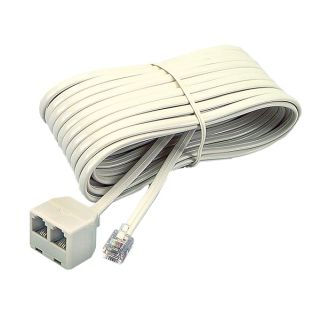 Softalk 04130 Corded Duplex Jack 25-Feet Almond Landline Telephone Accessory