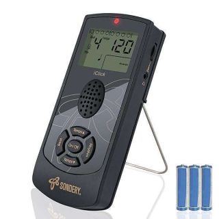 Sondery Digital Metronome for Guitar Piano Drum and All Instruments, Woman Vocal Counting Option, Direct Controls via Buttons, Easily Reading Big Screen, Power by Batteries or USB