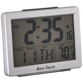 Sonnet Ken-Tech T-4652 Atomic Radio Controlled Alarm Clock - 1.5-Inch LCD, Black with Blue Light