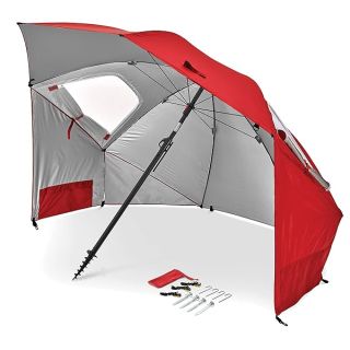 Sport-Brella Premiere UPF 50+ Umbrella Shelter for Sun and Rain Protection (8-Foot, Red)