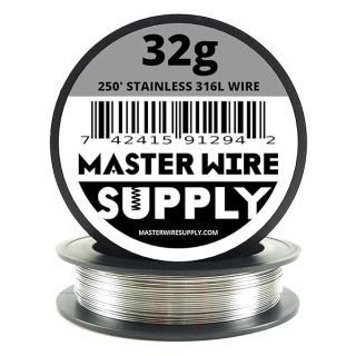 Stainless Steel 316L - 250' - 32 Gauge Wire - 250ft - 0.2mm - 0.008in - Made in USA - Master Wire Supply