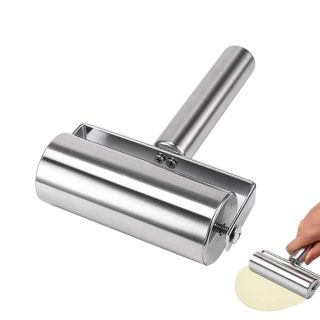 Stainless Steel Rolling Pin Pastry Pizza Fondant Bakers Roller Metal Kitchen Utensils Ideal for Baking Dough, Pizza, Pie, Pastries, Pasta and Cookies