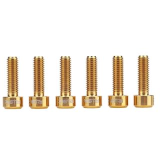 Stem Bolts,6Pcs/Set M5*16mm Alloy Fixed Stem Bolts ycle Stem Stem Hex Tapered Bolts Screw TopCover Headset Screws(Gold)