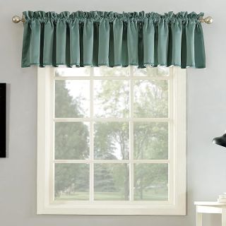 Sun Zero Barrow Energy Efficient Rod Pocket Curtain Valance, 54" x 18", Mineral