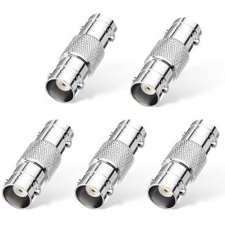 Superbat BNC Adapter BNC Female to BNC Female Barrel Straight RF Coaxial Connector for HD CCTV DVR Surveillance System Video Camera Broadcast Applications 5pcs