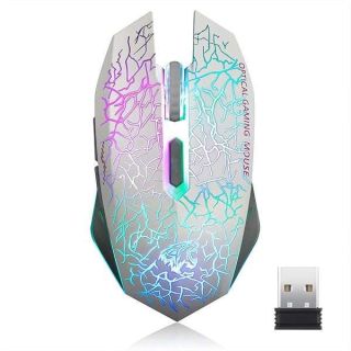 TENMOS M2 Wireless Gaming Mouse: Silent, Rechargeable, Ergonomic with 7 LED Colors & 3 DPI Settings for PC/Laptop