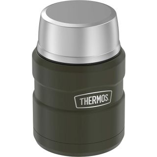 THERMOS Stainless King Vacuum-Insulated Food Jar with Spoon, 16 Ounce, Army Green