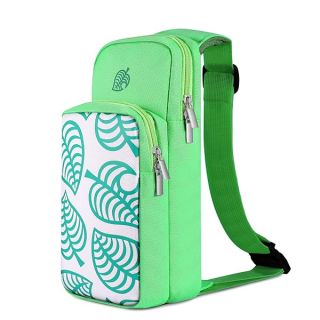 TNP Switch Bag, Travel Bag Compatible with Nintendo Switch & Switch Lite - Shoulder Bag Travel Case Cute Portable Carrying Backpack for Animal Crossing Games Accessories Console & Dock Charger - Green