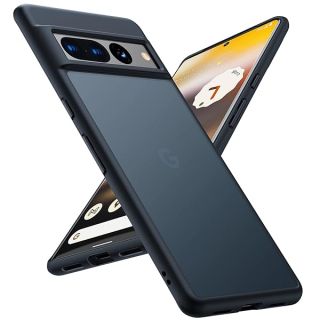 TORRAS Shockproof Designed for Google Pixel 7 Pro Case  Shockproof Translucent Matte Hard Back with Silicone Slim Protective Pixel 7 Pro Phone Case 6.7 Inch, Black