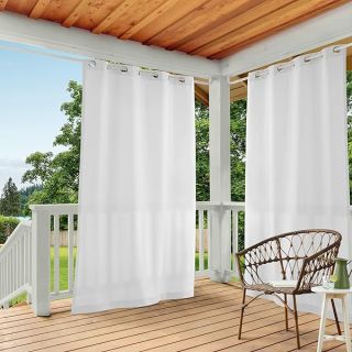 Shop TOWN & COUNTRY BASICS 54x108 Winter White Grommet Top Curtain Panels - Indoor/Outdoor Light Filtering, 2 Count