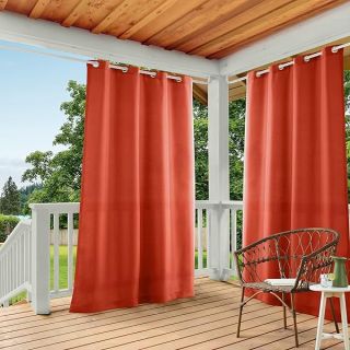 "Shop TOWN & COUNTRY BASICS 54"x108" Mecca Orange Heavyweight Indoor Outdoor Curtains - Water Repellent, Light Filtering, 2-Pack"
