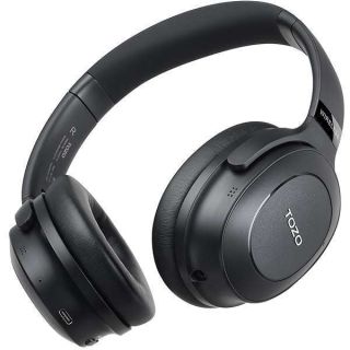 TOZO Hybrid Active Noise Cancelling Headphones: Wireless, 40H Playtime, Hi-Res Audio & Custom EQ for Ultimate Comfort & Deep Bass