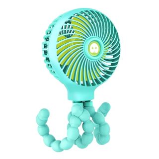 TRELC Mini Handheld Stroller Fan, Personal Portable Baby Fan with Flexible Tripod, 2024 Upgraded Version, Gift for Children, Rechargeable Fan for Office Room Car Traveling BBQ Gym Fan (Green)