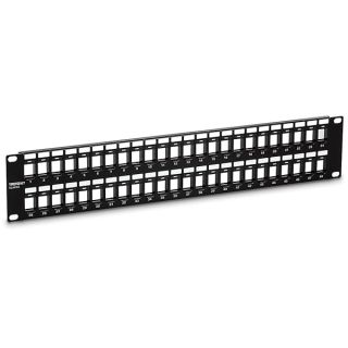 TRENDnet 48-Port Blank Keystone 2U HD Patch Panel, TC-KP48, 2U 19” Metal Rackmount Housing, HD Keystone Network Patch Panel, Recommended w/TC-K25C6 & TC-K50C6 Cat6 Keystone Jacks (Sold Separately)