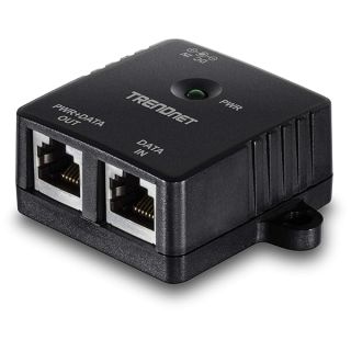 TRENDnet Gigabit Power Over Ethernet Injector, Full Duplex Gigabit Speeds, 1 x Gigabit Ethernet Port, 1 x PoE Gigabit Ethernet Port, Network Devices Up To 100M (328 ft), 15.4W, Black, TPE-113GI