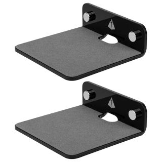 TXEsign Small Floating Shelves Speaker Shelves-2 Pack 4.25 Small Wall Shelves Speaker Mount for Speaker Webcam Mesh WiFi Mesh Router Display Shelf Acrylic Shelves(Black, Small)