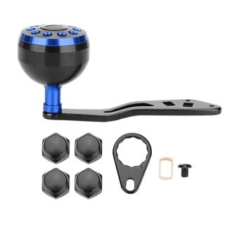 Tbest Knob Power Handle Grip,Fishing Reel Handle CNC Knob with Fittings Replacement Parts Accessory (Black+Blue)