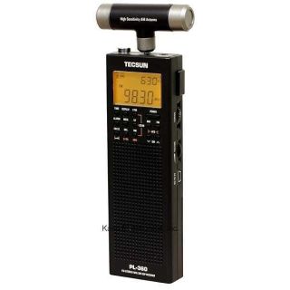 Tecsun PL-360 Digital PLL Portable AM/FM Shortwave Radio with DSP, Black