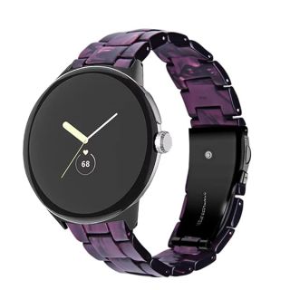 TenCloud Resin Watch Band Compatible with Google Pixel Watch 3 41mm/Pixel Watch 2/Pixel Watch Women Men Metal Clasp Strap Lightweight Bracelet for Google Pixel Watch (Violet)