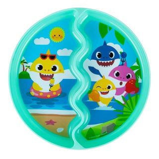 Pinkfong Baby Shark Suction Plate - Dishwasher Safe Baby Feeding Essential for Solid Food & Baby Led Weaning