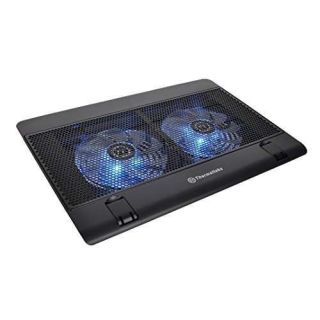 Thermaltake Massive 14 Steel Mesh Panel Dual 140mm Blue LED Fan Adjustable Speed Control 10"-17" Laptop Notebook Cooling Pad CL-N001-PL14BU-A,Black