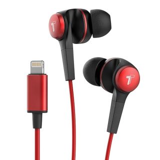 Thore iPhone Earphones (Apple MFi Certified) V120 in Ear Wired Lightning Earbuds (Sweat/Water Resistant) Headphones with Mic/Volume Remote for iPhone 12/13/14 Pro Max - Red